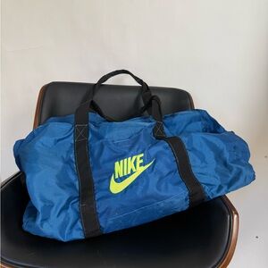 Nike Blue and Neon Green Duffel Bag